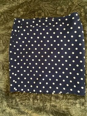 Merona Polka Dot Navy and white straight - Classic Women's Skirt with pockets